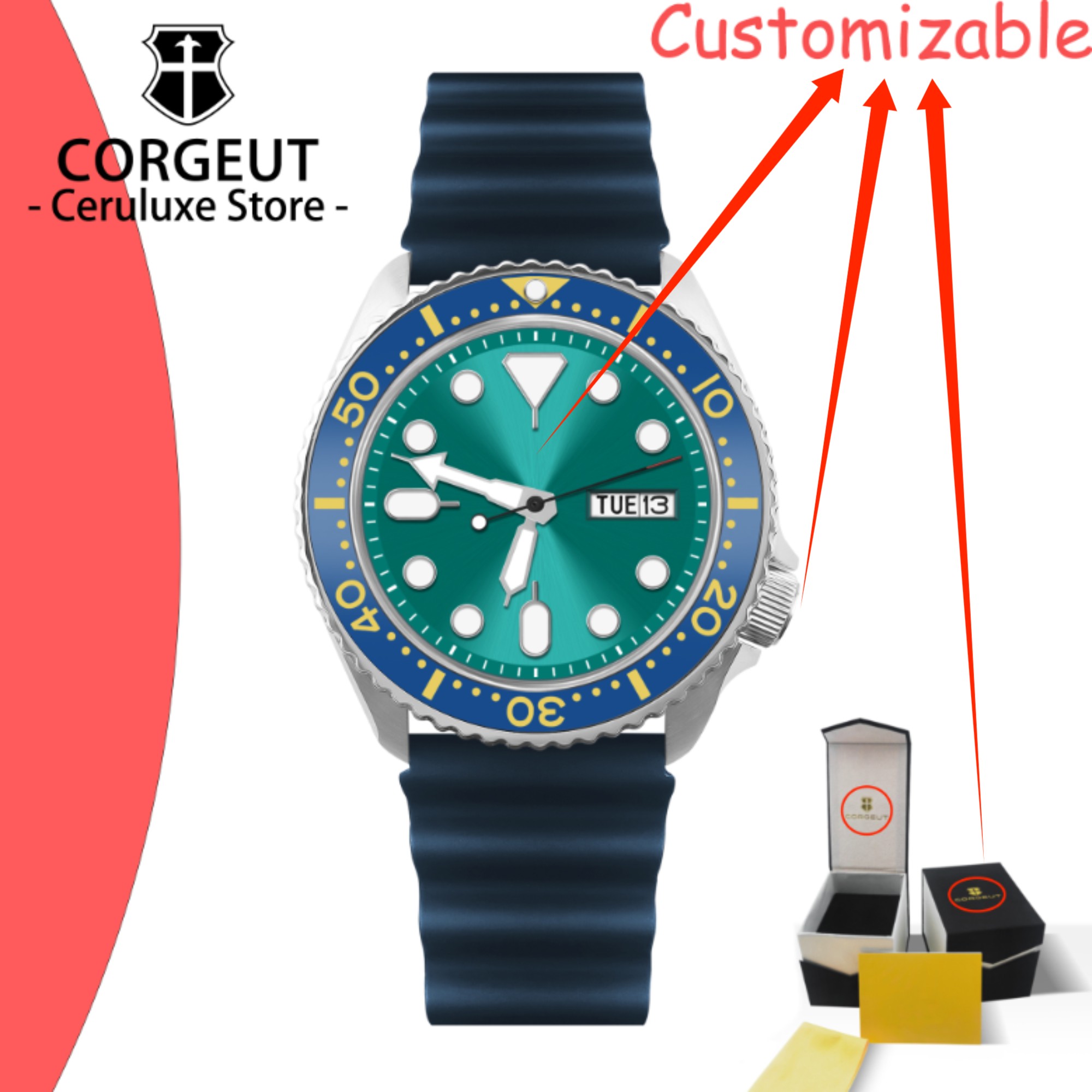 Waterproof Diving Watch - Jam Tangan Pria Mekanik CUSTOM Logo
