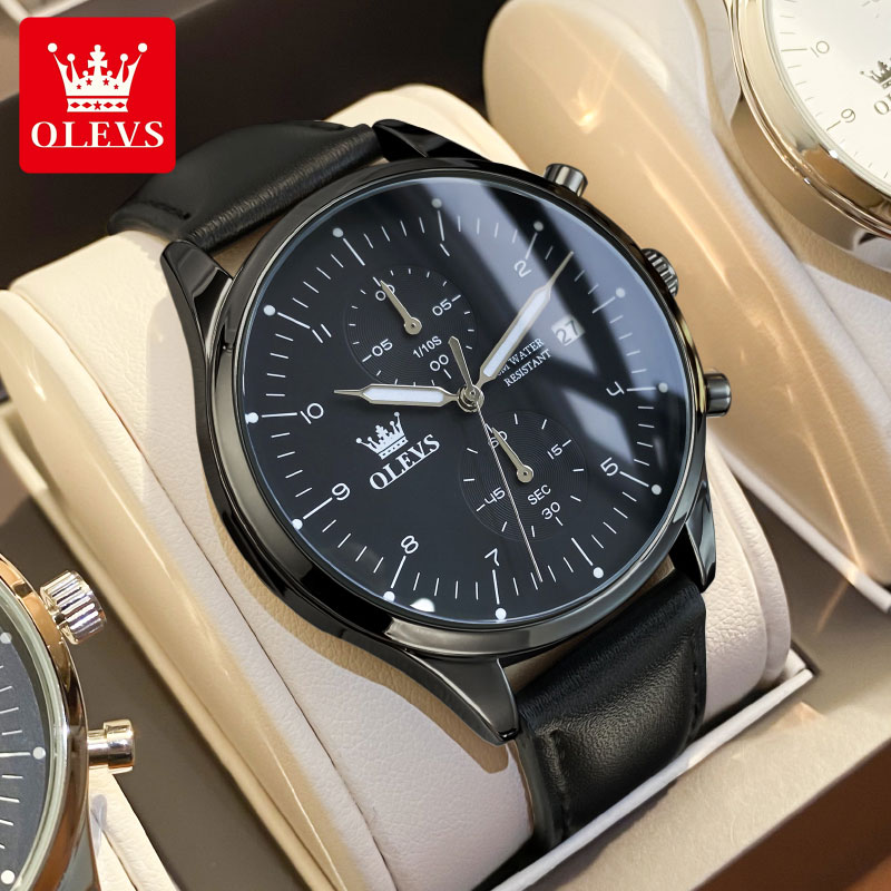 Leather Watch Strap - OLEVS 2880 Jam Tangan Pria Kasual