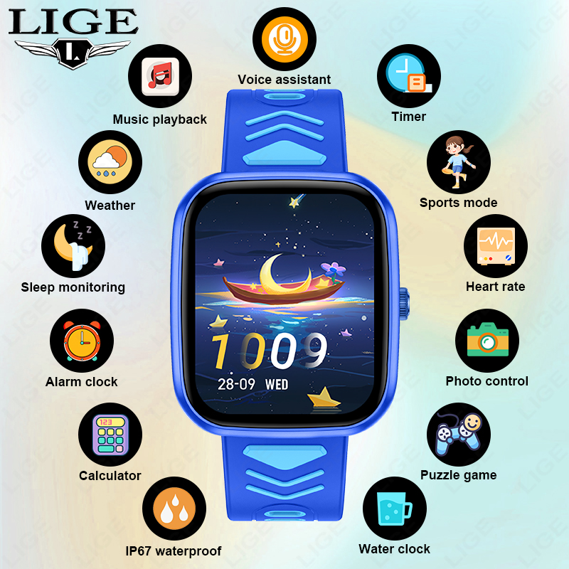Smartwatch Watches Birthday Gift For Boys - Jam Tangan Pintar Anak LIGE, Tahan