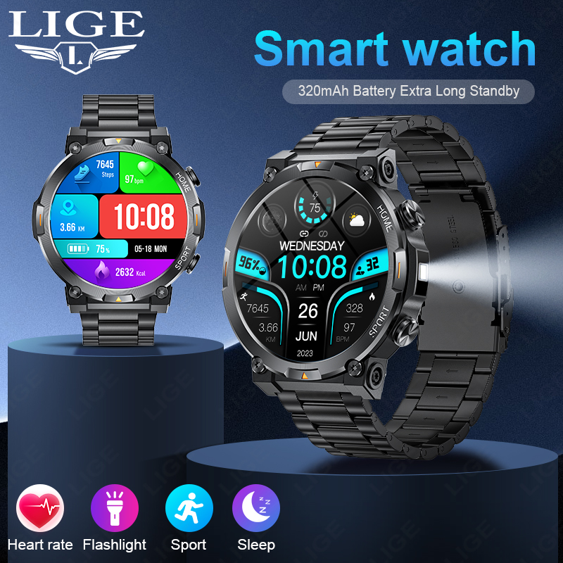 Smartwatch Latest Watches For Men - LIGE Jam Tangan Pintar Olahraga Luar