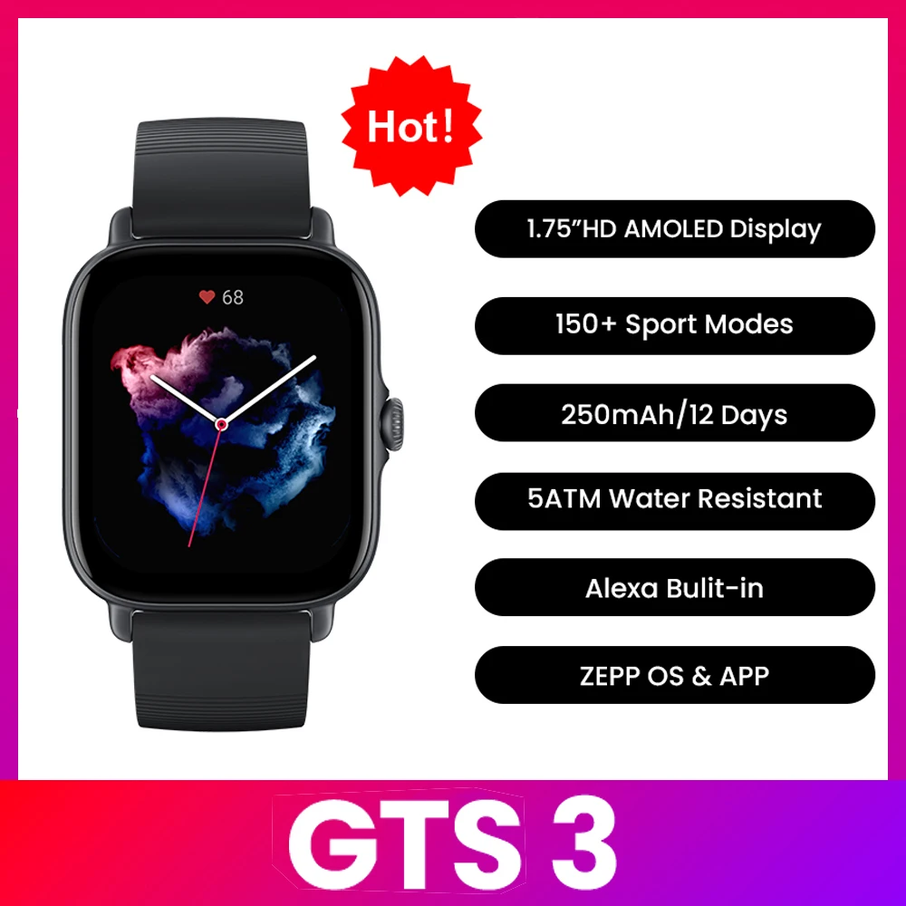 Smartwatch Timex Watches For Men - Jam Tangan Pintar Amazfit GTS 3