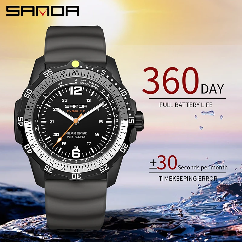 SANDA Jam Tangan Mewah Pria Ba - Solar Powered Watch ulasan dan harga