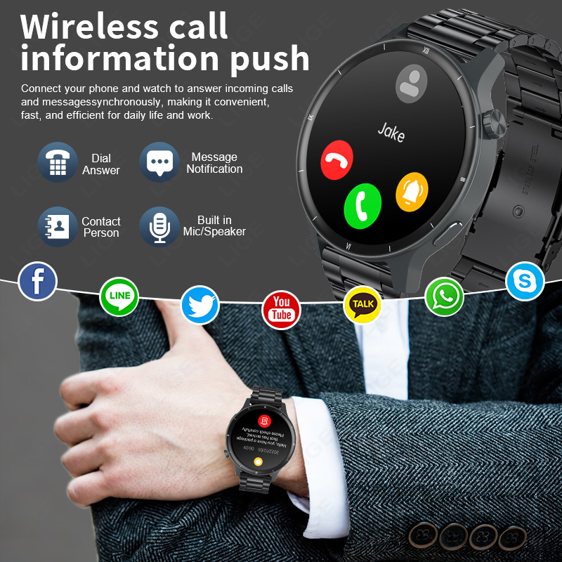 LIGE Jam Tangan Pintar Dial Di - Smartwatch Latest Watches For Men ulasan dan harga