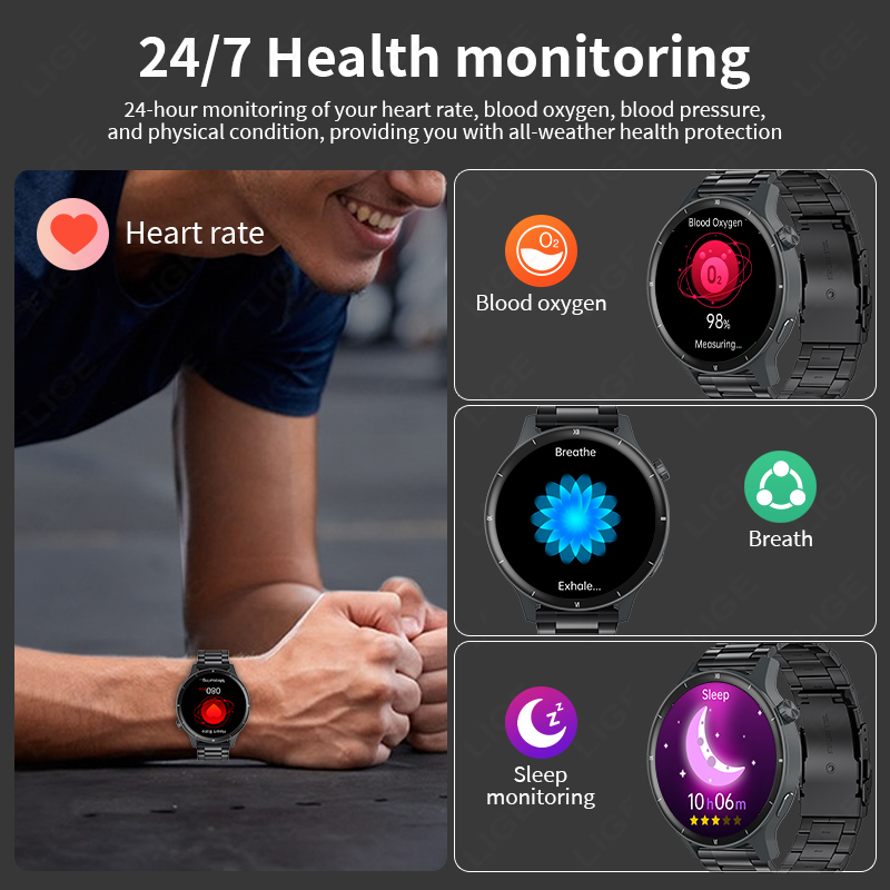 LIGE Jam Tangan Pintar Dial Di - Smartwatch Latest Watches For Men ulasan dan harga