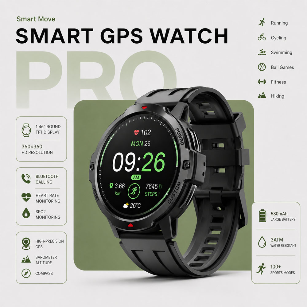 Jam Tangan Pintar GPS Militer  - Smartwatch Timex Watches For Men ulasan dan harga