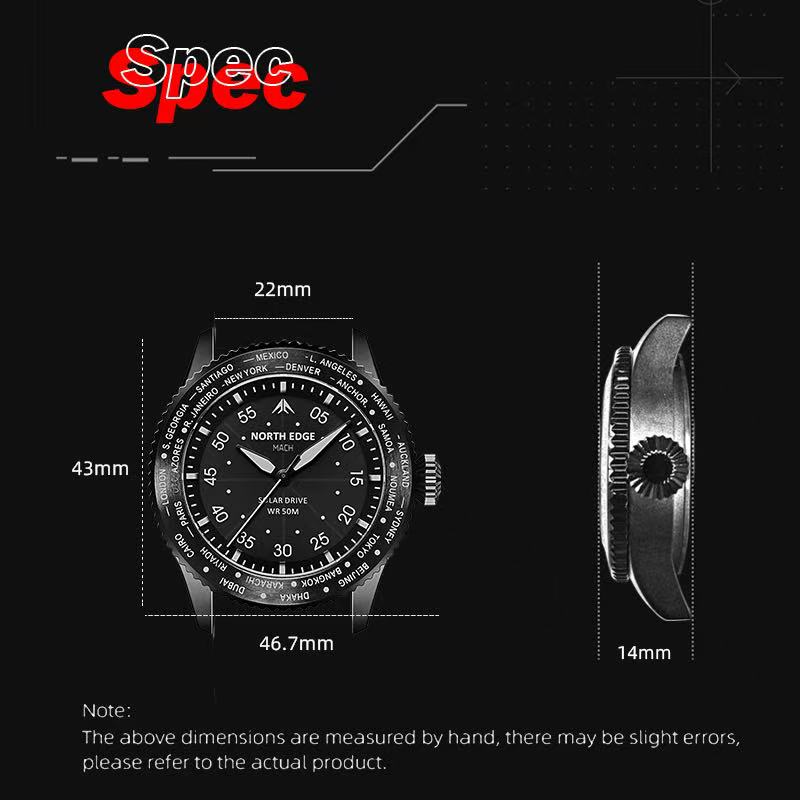 Jam Tangan Pria NORTH EDGE MAP - Solar Powered Watch ulasan dan harga