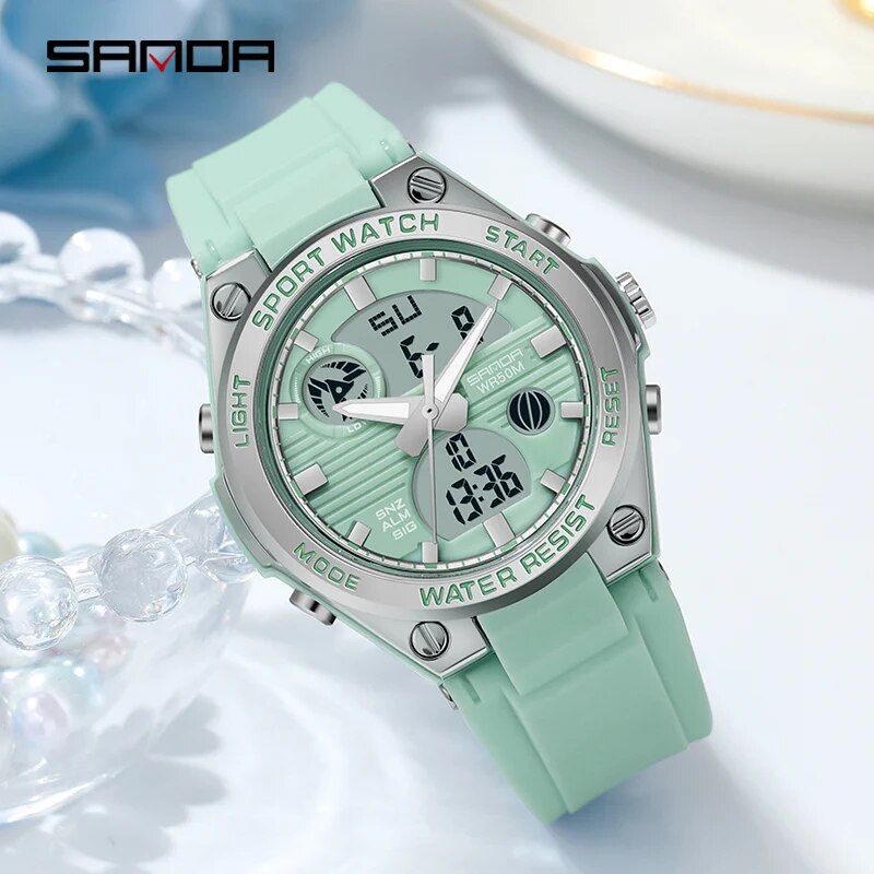 SANDA jam tangan Digital LED w - Solar Powered Watch ulasan dan harga