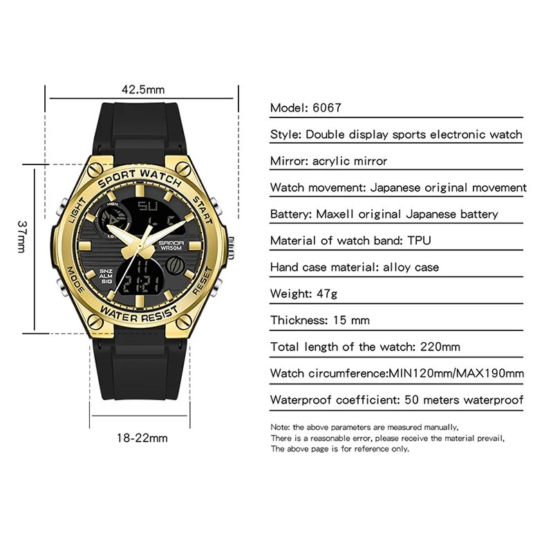 SANDA jam tangan Digital LED w - Solar Powered Watch ulasan dan harga