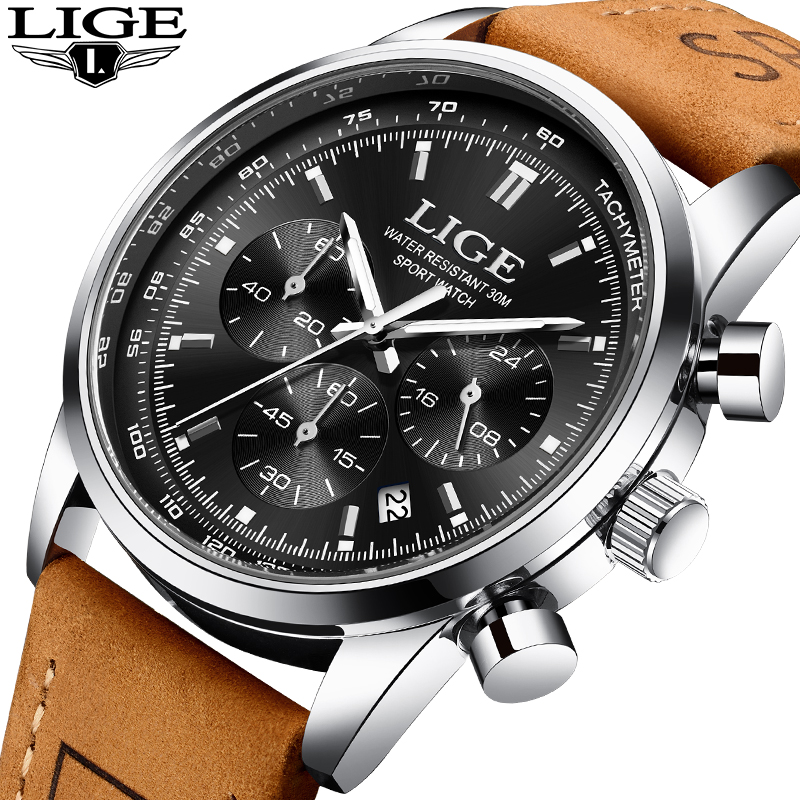 LIGE Jam Tangan Kuarsa Mewah L - Leather Watch Strap ulasan dan harga