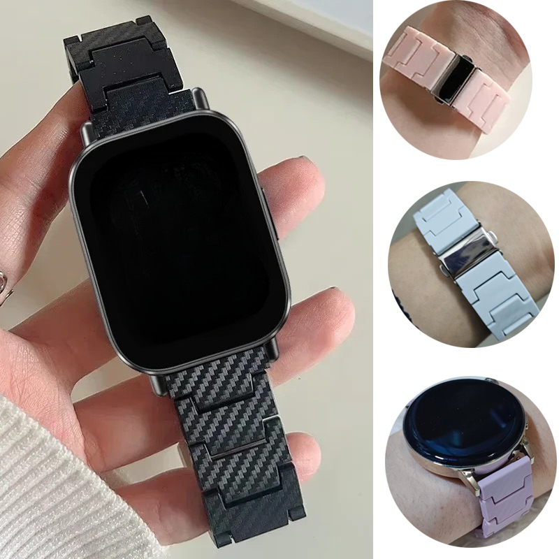 Tali Serat Karbon 20Mm 22Mm un - Smartwatch Samsung Watches For Women ulasan dan harga