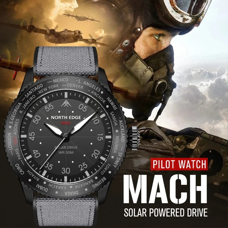 NORTH EDGE MACH Jam Tangan Kua - Solar Powered Watch ulasan dan harga