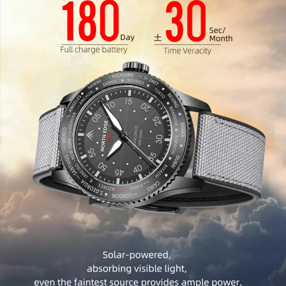 NORTH EDGE MACH Jam Tangan Kua - Solar Powered Watch ulasan dan harga