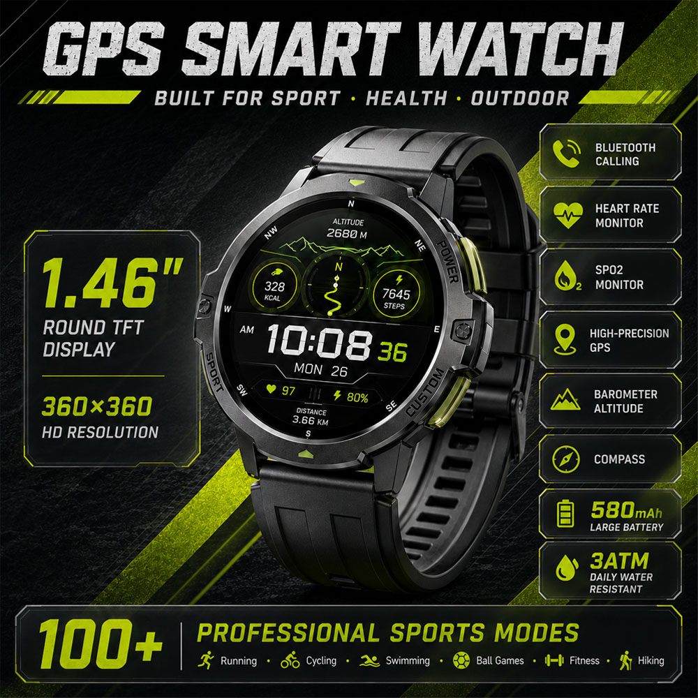 Jam Tangan Pintar GPS Militer  - Smartwatch Timex Watches For Men ulasan dan harga